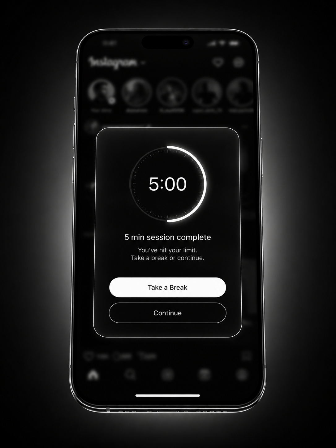 How long you want to see photo with 5 min session complete screen