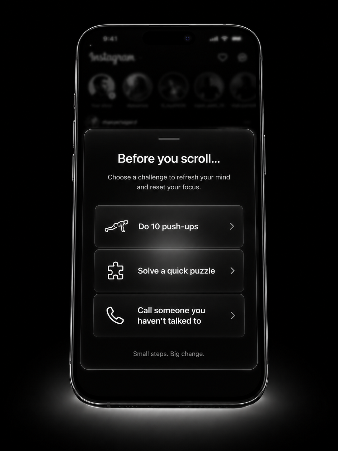 All options photo showing healthy exercises and puzzles before scrolling
